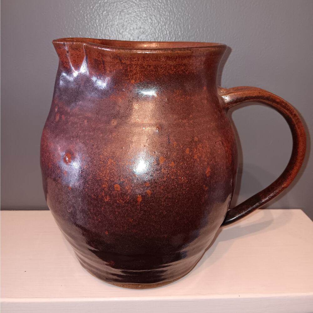 Wheel Thrown Studio Brown Pottery Picture No Chips or Cracks